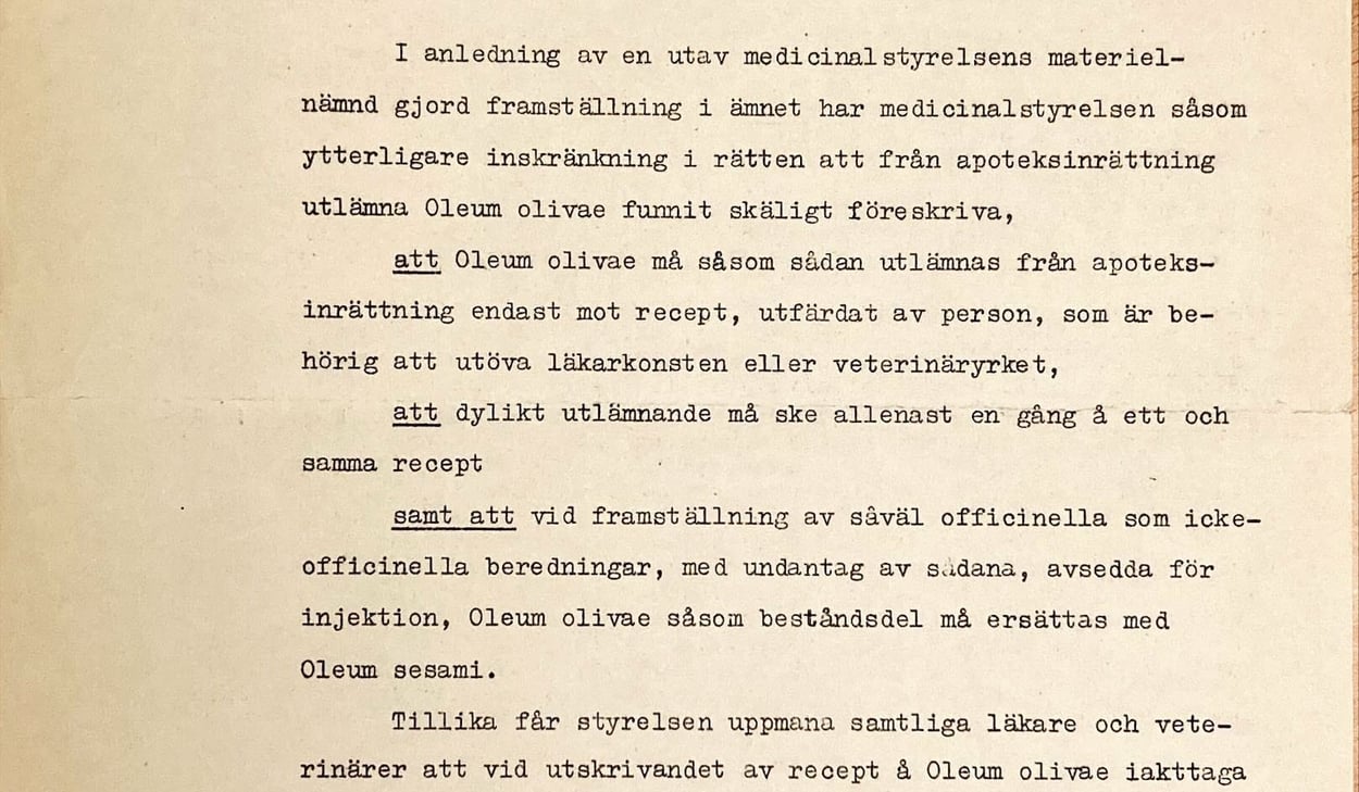 Cirkulär från Kungl. Medicinalstyrelsen 1941 som inkommit till provinsialläkare Synnergren i Alfta. Handlingen förvaras i Regionarkivet.