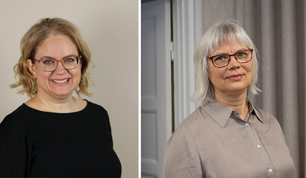 Bildkollage - forskarna på slottet. Linda Willén och Ann Lyrberg