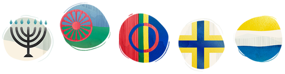 Illustrationer flaggor nationella minoriteter