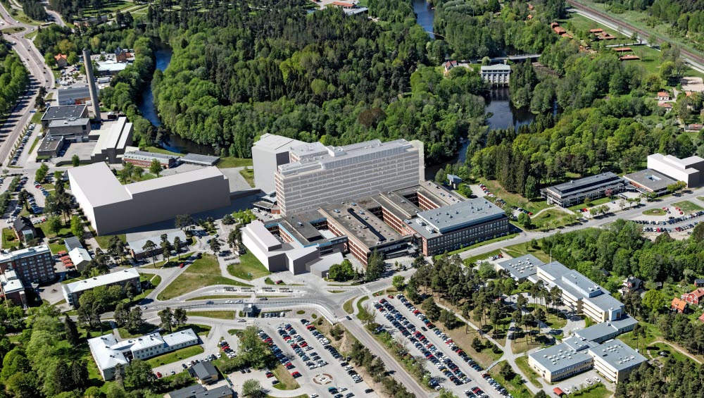 Bilden visar Framtidsbyggets byggprojekt på Gävle fokus. Hus 62 ligger till vänster i bild på den södra tomten. 