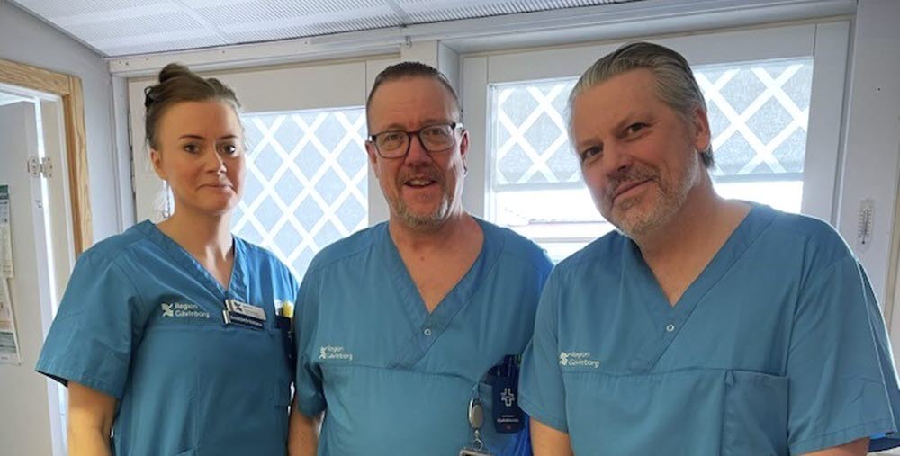 porträtt på Hälso- och sjukvårdsdirektör Martin Andersson, Jeanette Wegersjö, distriktssköterska och Niclas Löfgren, sjuksköterska. 