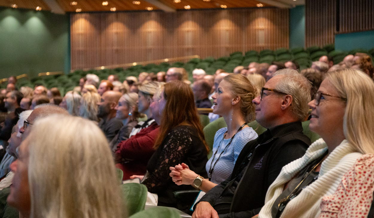 Publik under konferens.